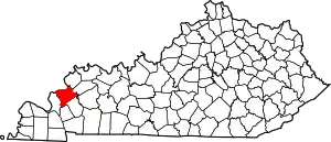 Map of Kentucky highlighting Crittenden County