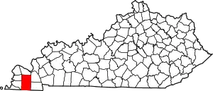 Map of Kentucky highlighting Graves County