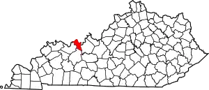 Map of Kentucky highlighting Hancock County