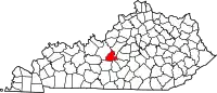 Map of Kentucky highlighting LaRue County