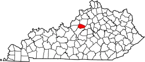 Map of Kentucky highlighting Spencer County