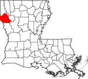 Map of Louisiana highlighting DeSoto Parish