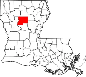 Map of Louisiana highlighting Winn Parish