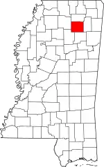 Map of Mississippi highlighting Pontotoc County