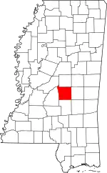 Map of Mississippi highlighting Scott County