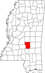 Map of Mississippi highlighting Smith County