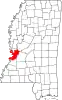 Map of Mississippi highlighting Warren County