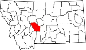 Map of Montana highlighting Meagher County