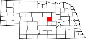 Map of Nebraska highlighting Valley County