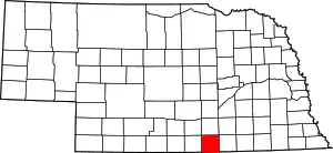 Map of Nebraska highlighting Webster County