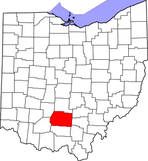 Map of Ohio highlighting Ross County