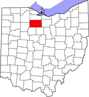 Map of Ohio highlighting Seneca County