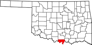 Map of Oklahoma highlighting Love County