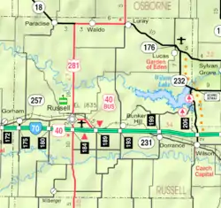 KDOT map of Russell County (legend)