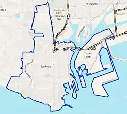 Boundaries of San Pedro as drawn by the Los Angeles Times