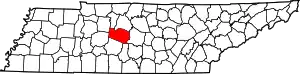 Map of Tennessee highlighting Williamson County