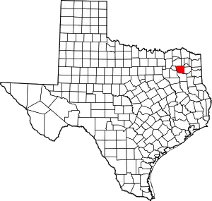 Map of Texas highlighting Wood County