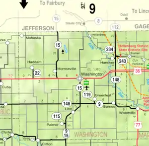 KDOT map of Washington County (legend)