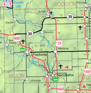 KDOT map of Wilson County (legend)