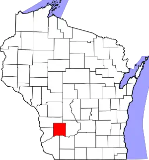 Map of Wisconsin highlighting Richland County