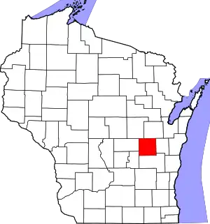 Map of Wisconsin highlighting Winnebago County