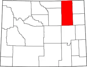 Map of Wyoming highlighting Campbell County