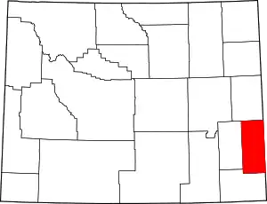 Map of Wyoming highlighting Goshen County