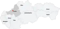 Location of Trenčín within Slovakia