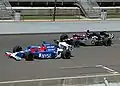 Marco Andretti (left) practicing with father Michael at Indy in 2007.