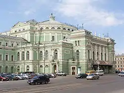 Photo of the exterior of a large theatre hall