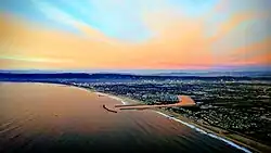 Aerial view of Marina del Rey on takeoff from Los Angeles International Airport