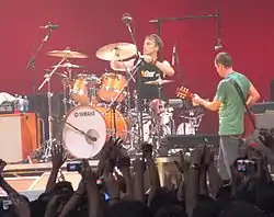 Matt Cameron drumming with Pearl Jam in Bologna, Italy on September 14, 2006