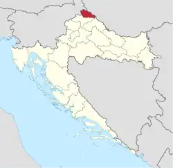 Međimurje County within Croatia