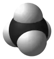 Spacefill model of methane