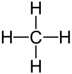 Ball and stick model of methane