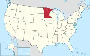 Map of the United States with Minnesota highlighted