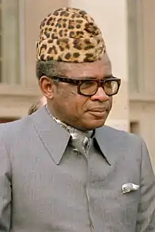 Mobutu Sese-Seko was the president of the Democratic Republic of the Congo, from 1965 to 1997. He ruled like a dictator, his regime was seen as authoritarian. He tried to remove all colonial influences in his country.