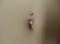 A navel piercing