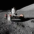 Eugene Cernan on the Lunar Rover.