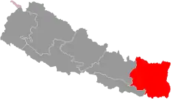 Location of Eastern part of Nepal