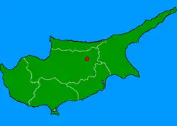 Location of Nicosia in Cyprus