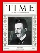 Nikola Tesla on the cover of Time in 1931