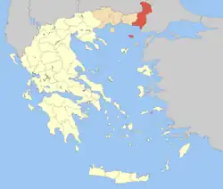 Evros within Greece