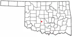 Location of Chickasha, Oklahoma