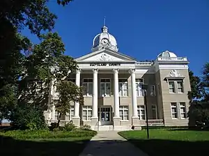 The west side of the old Cleveland County Courthouse, Shelby