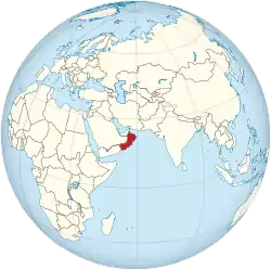 Location of Oman