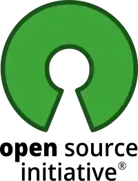 large green "C" rotated 90 degrees clockwise to form a sort of key hole marked with small circled "R" indicating a registered trademark and the words "open source" beneath