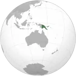 Location of Papua New Guinea