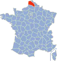 Map showing the location of Pas-de-Calais