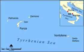 Map of the Pontine Islands